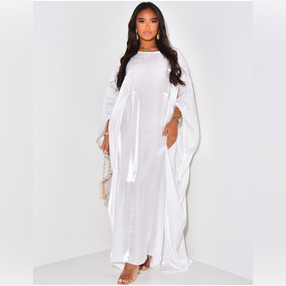 Elegant White butterfly abaya